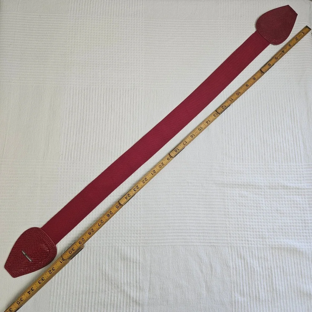 Stretch Waist Interlock Belt OS‎ Dark Red 80s Inspired